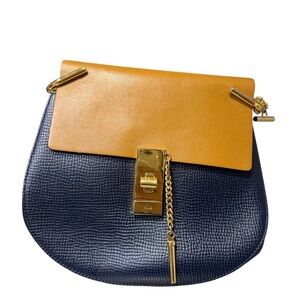 Chloe Navy and Mustard Crossbody Bag